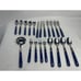 Anacapa Blue Flatware Set With Ladle Forks Spoons Knives 21 Pc Set