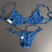 Victoria's Secret vintage green swarovski nylon strappy bra v string panty set V