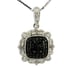 Beautiful Black and White Diamond Cluster Pendant with 20 Sterling Chain