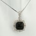 Beautiful Black and White Diamond Cluster Pendant with 20 Sterling Chain