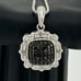 Beautiful Black and White Diamond Cluster Pendant with 20 Sterling Chain