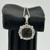 Beautiful Black and White Diamond Cluster Pendant with 20 Sterling Chain