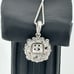 Beautiful Black and White Diamond Cluster Pendant with 20 Sterling Chain