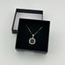 Beautiful Black and White Diamond Cluster Pendant with 20 Sterling Chain