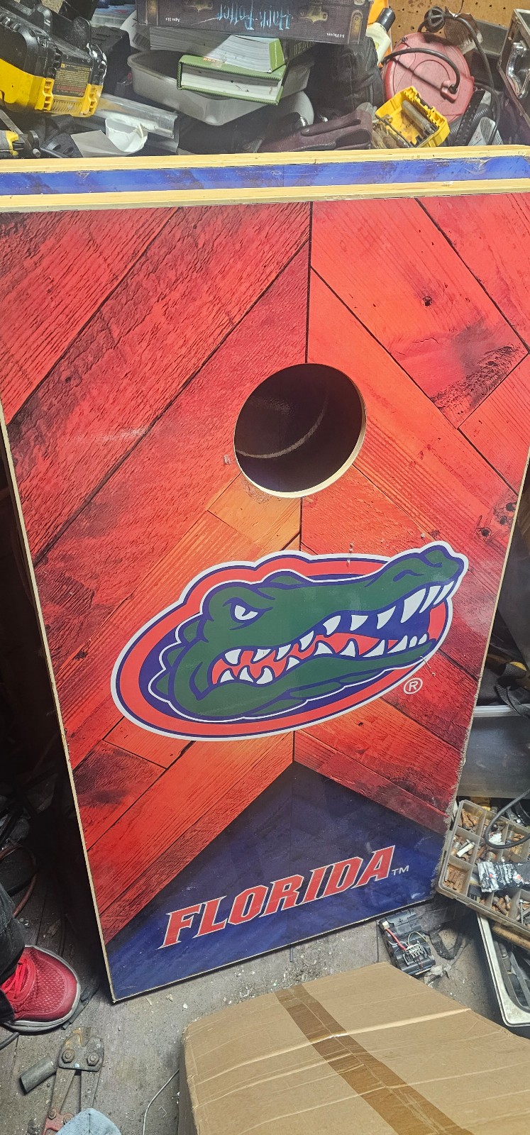 Cornhole tables game set with gator bean bags