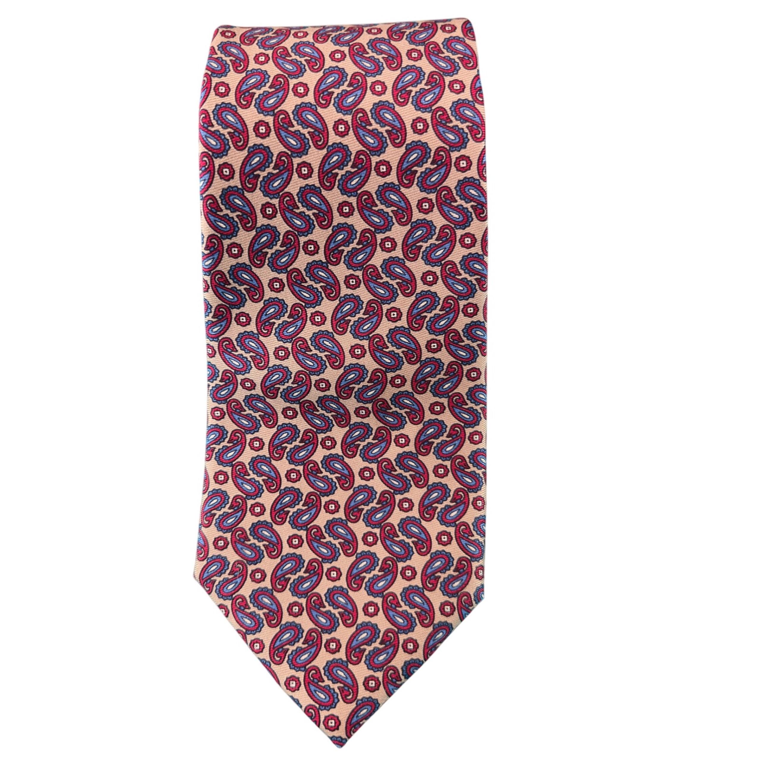 Vintage Bert Pulitzer Men 100% Silk Foulard Neck Tie Neckties 57" Paisley Preppy