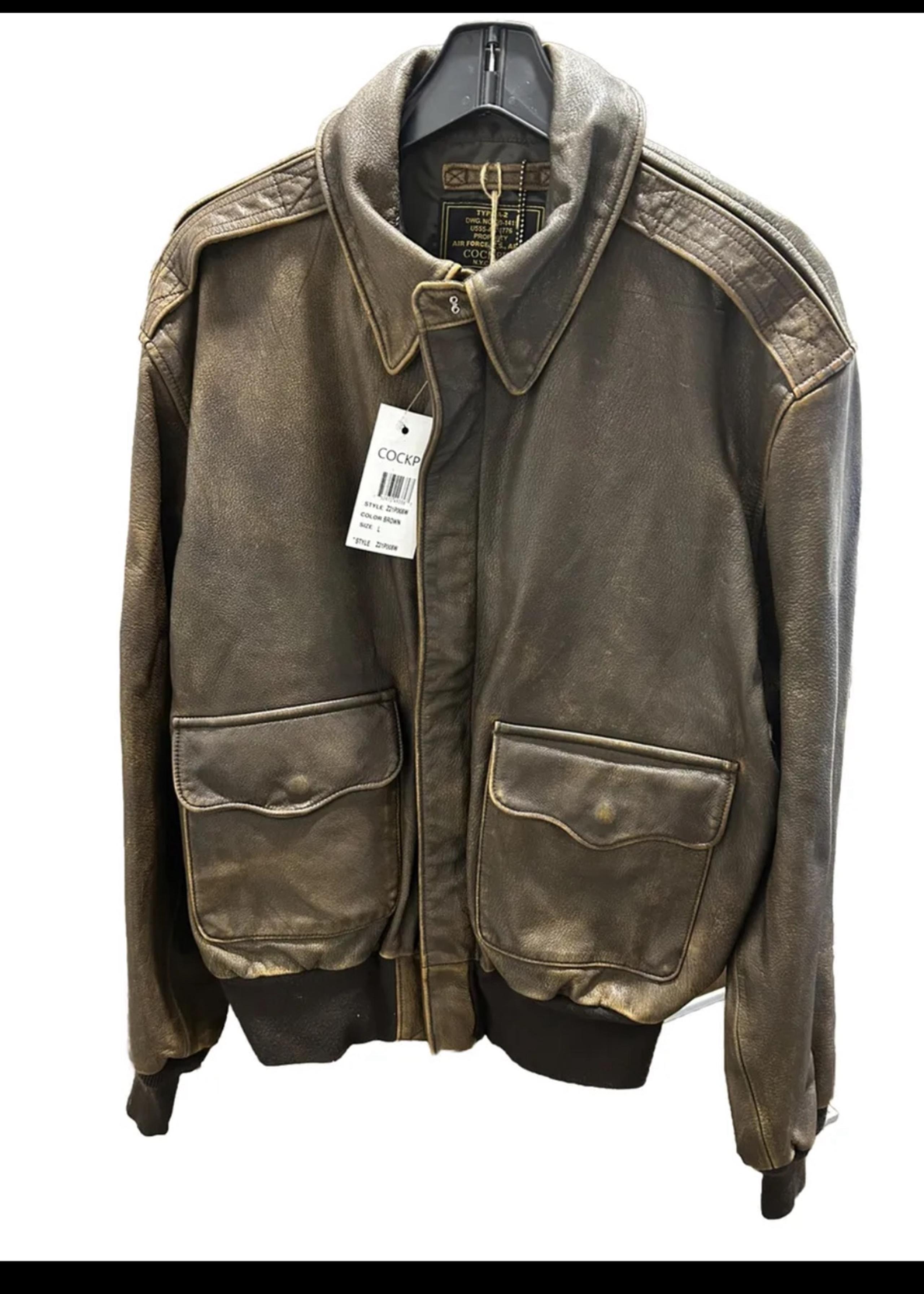 vintage leather bomber jacket
