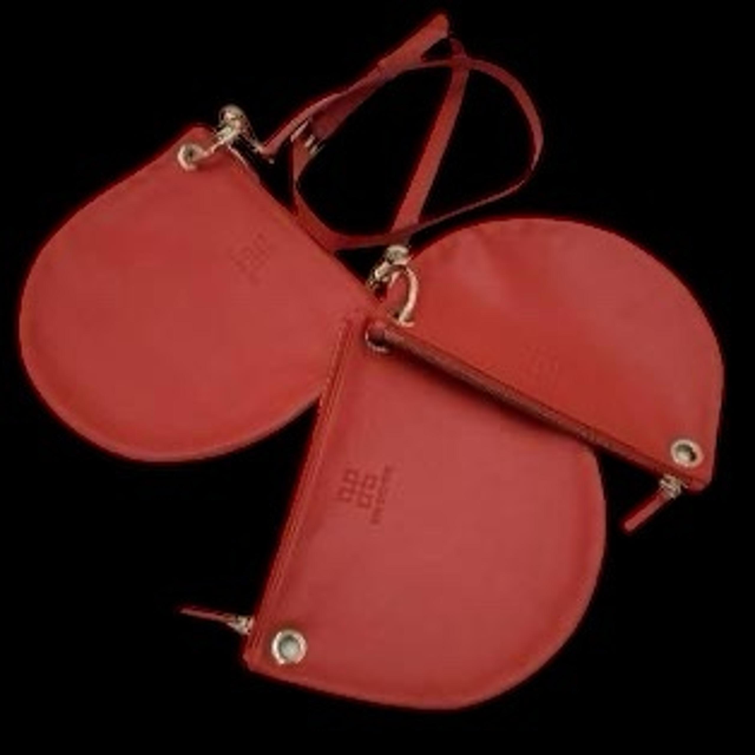 Tic Tac Toe Minime Interchangeable 3-In-1 Purses Bags Red Leather, EUC