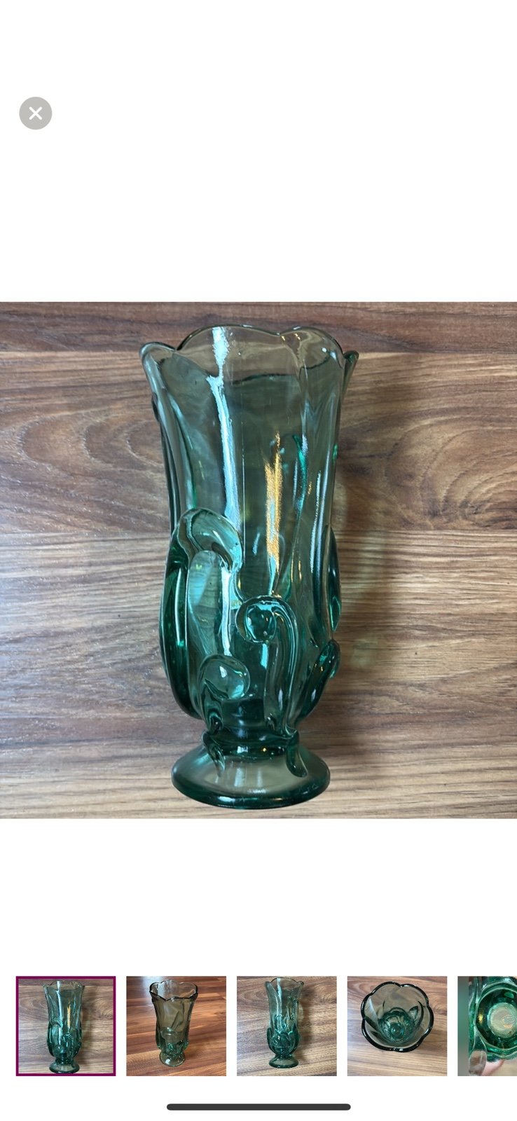 Vintage Fenton Sea Mist Green Glass Footed Vase