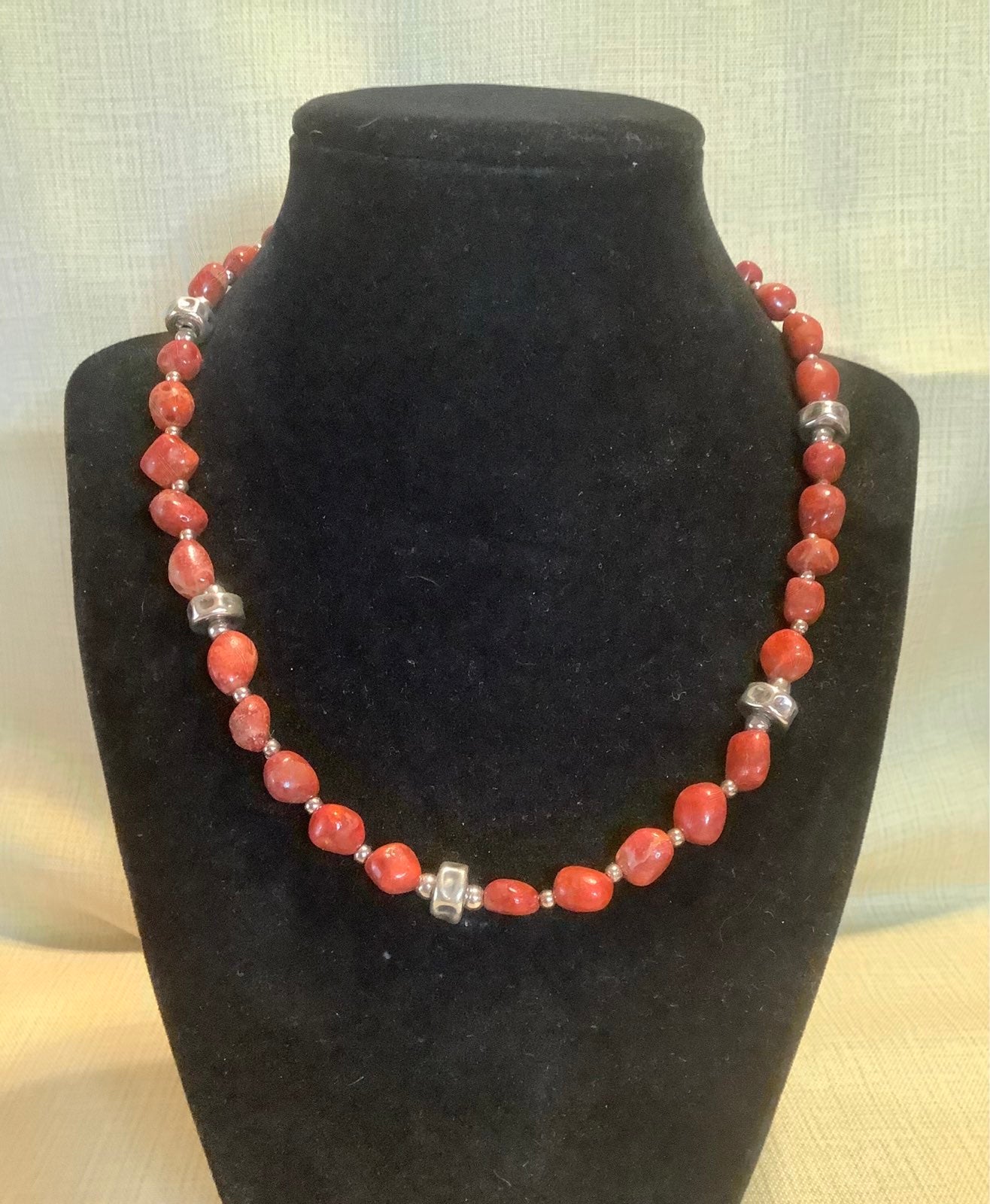 RARE Silpada Red Coral Sponge Necklace