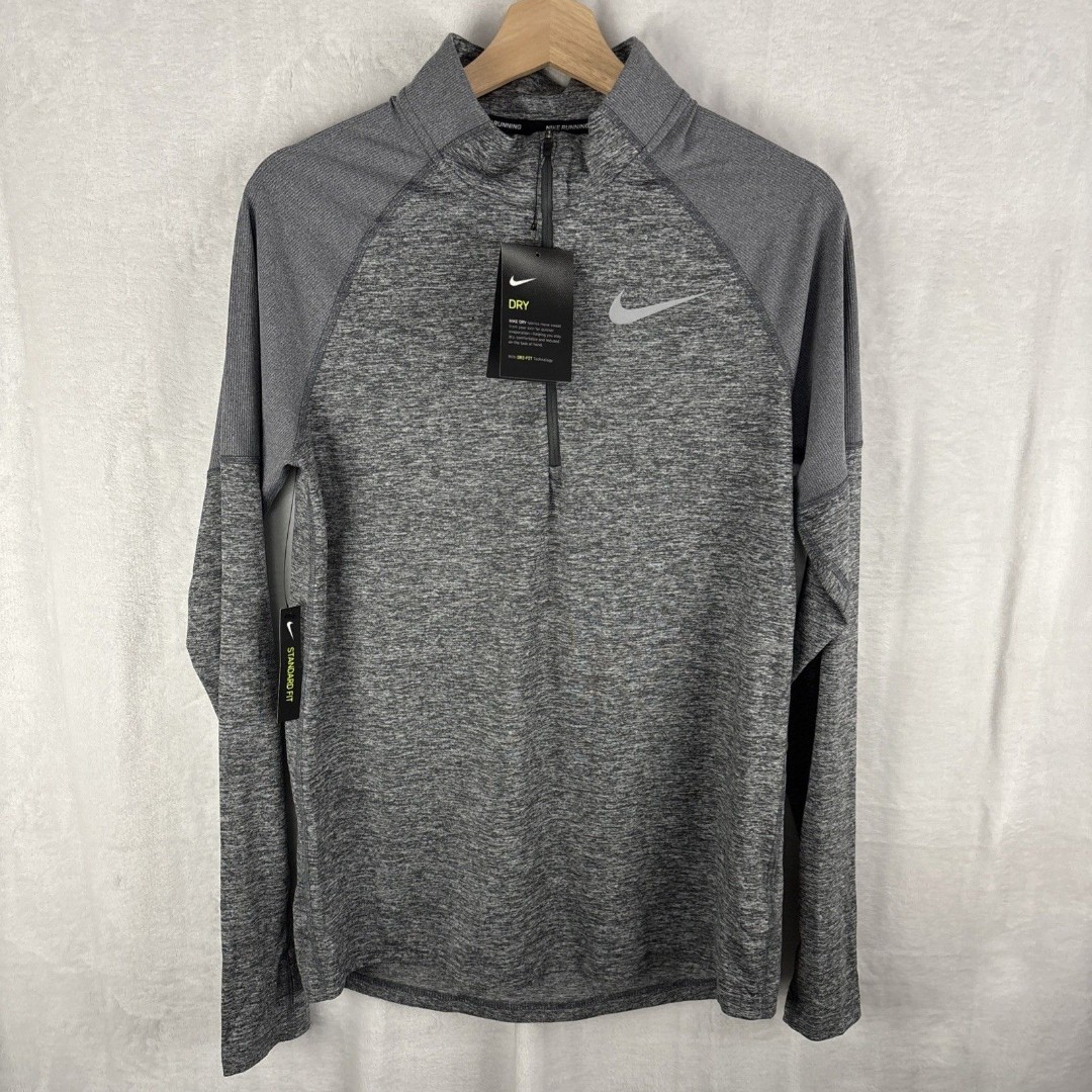 Nike Element 2.0 1/4 Zip Dri-Fit Size Small Men's Running Top Grey (CD8273-021)