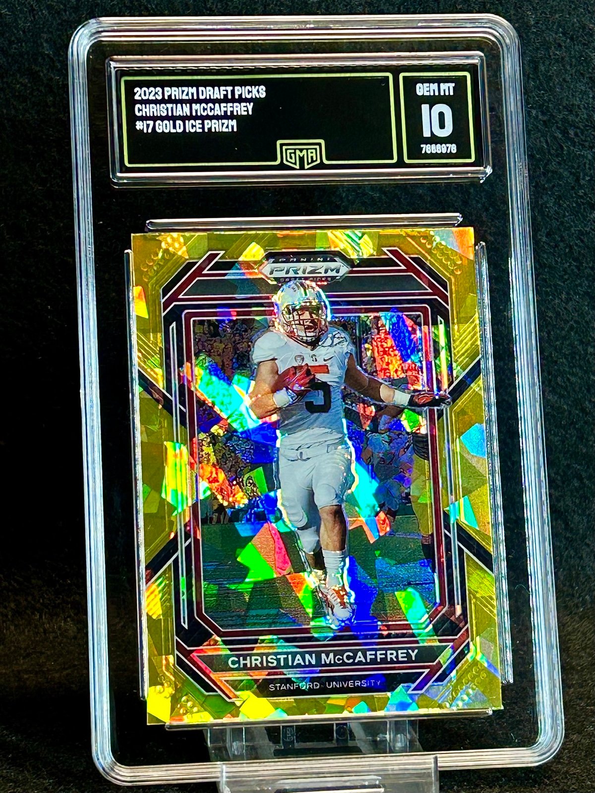2023 christian mccaffrey Gold Ice Prizm