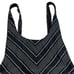 Athleta Black Chevron Striped Scoop Back Bikini One Piece Swimsuit Size 32B/C