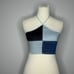Blush- Halter Denim Patchwork Crop Top