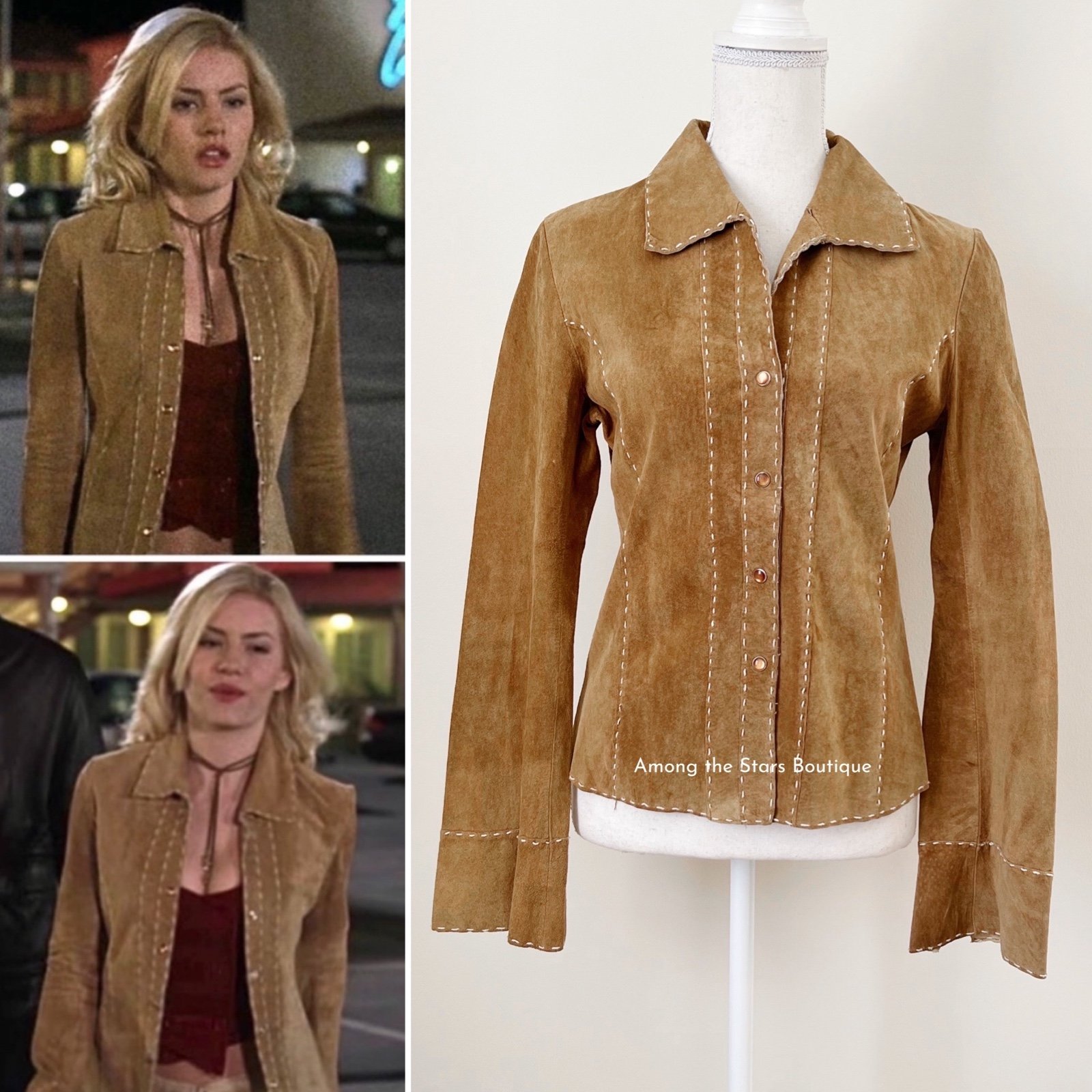 Super Rare Early 2000s Vintage Suede Jacket ASO Danielle in The Girl Next Door