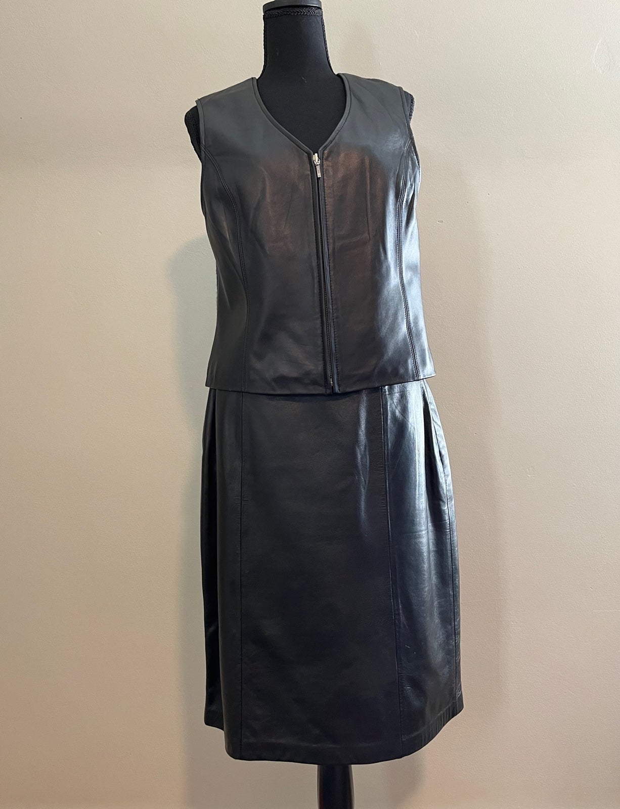 BUNDLE: Apt. 9 - Leather Vest, Jaclyn Smith - Leather Skirt