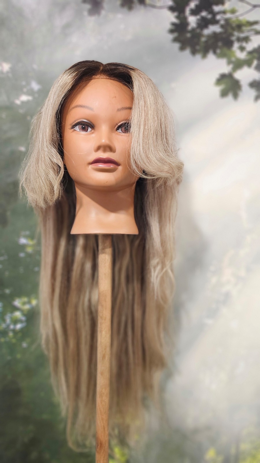 Human hair lace front wig