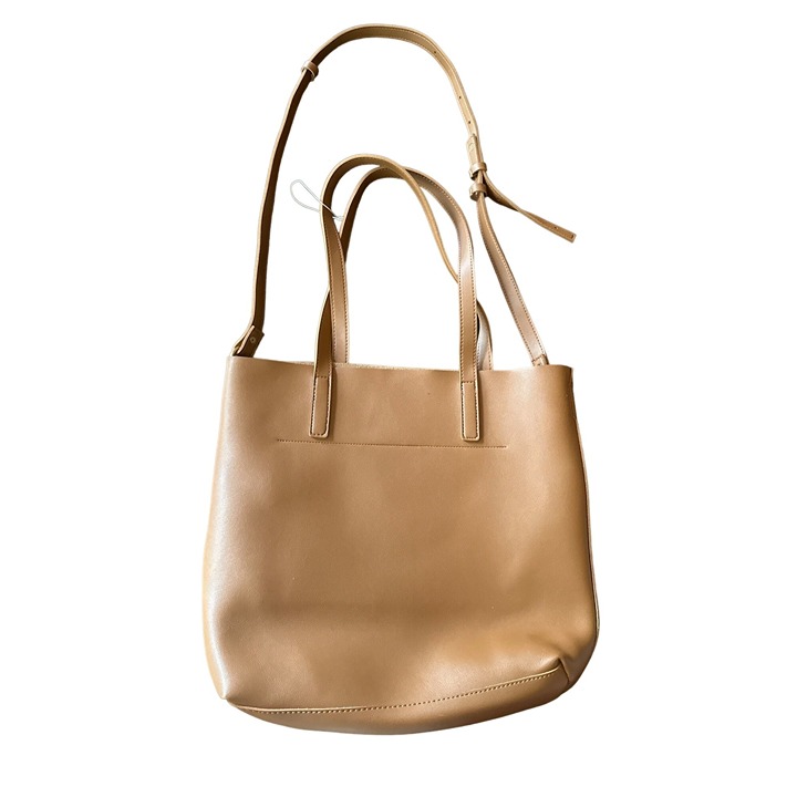 Henny & Lev Brown Vegan Leather Shoulder Strap Tote