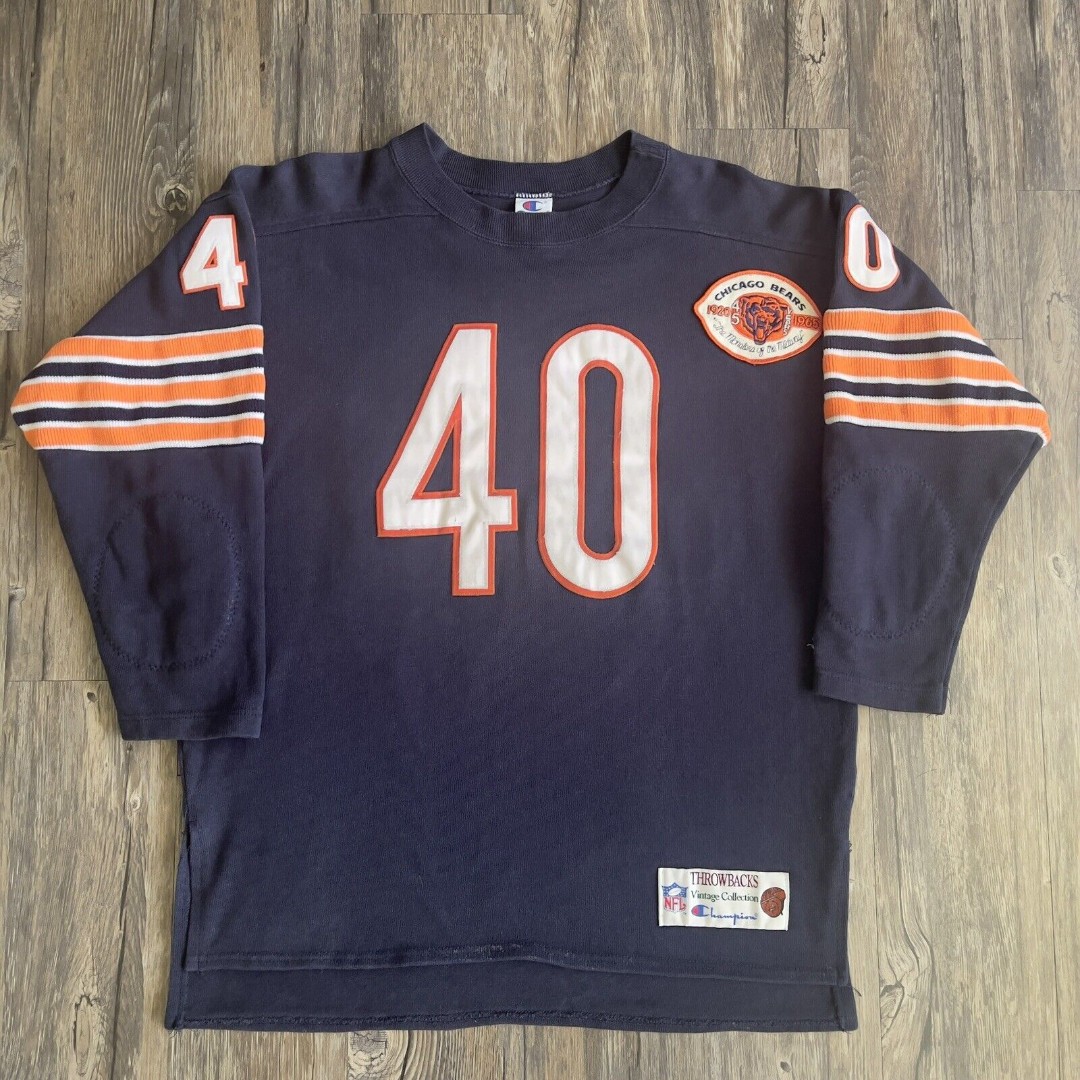 VTG CHAMPION BEARS #40 GALE SAYERS THROWBACK JERSEY MADE IN USA MEN LRG EUC