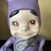 Vintage Smiley Boy Purple Bunny Suit Costume Ceramic Hand Painted Preown Easter
