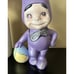 Vintage Smiley Boy Purple Bunny Suit Costume Ceramic Hand Painted Preown Easter