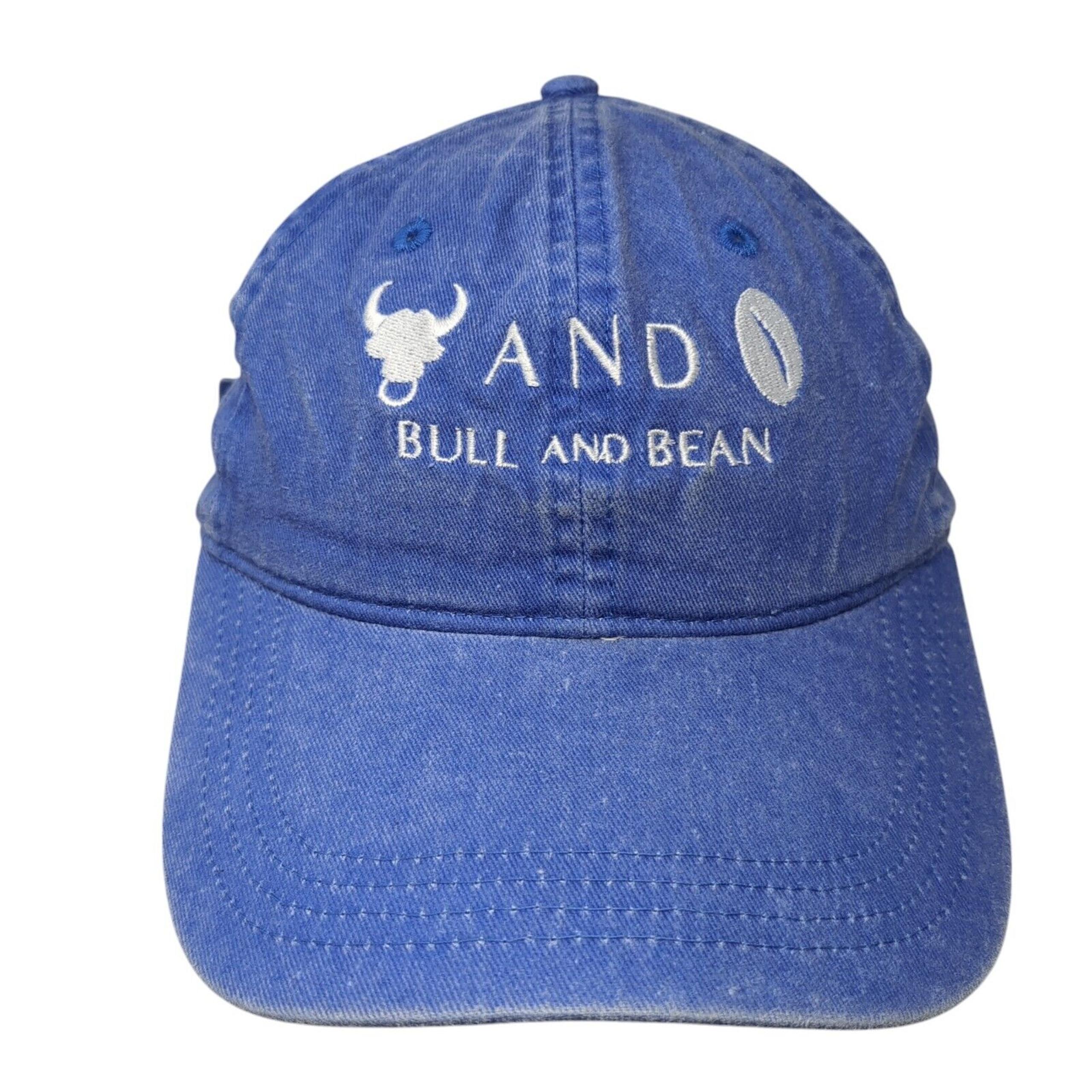 Bull And Bean Slideback Hat Blue One Size Embroidered Authentic Pigment
