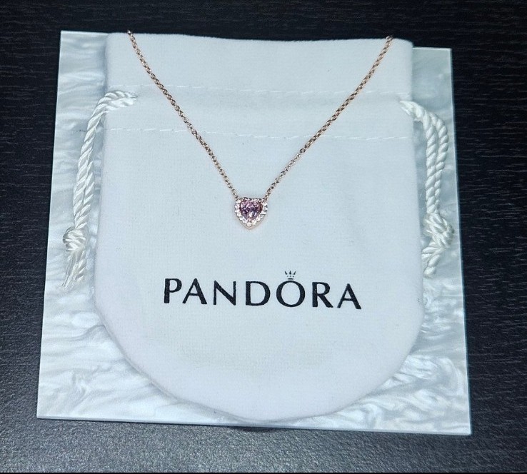 Pandora Sparkling Heart Collier Necklace  ROSEGOLD