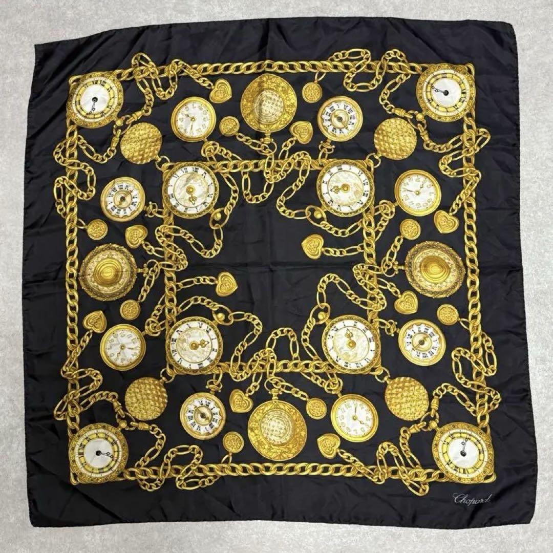 Italy Silk Excellent Condition Chopard Scarf Black Watch