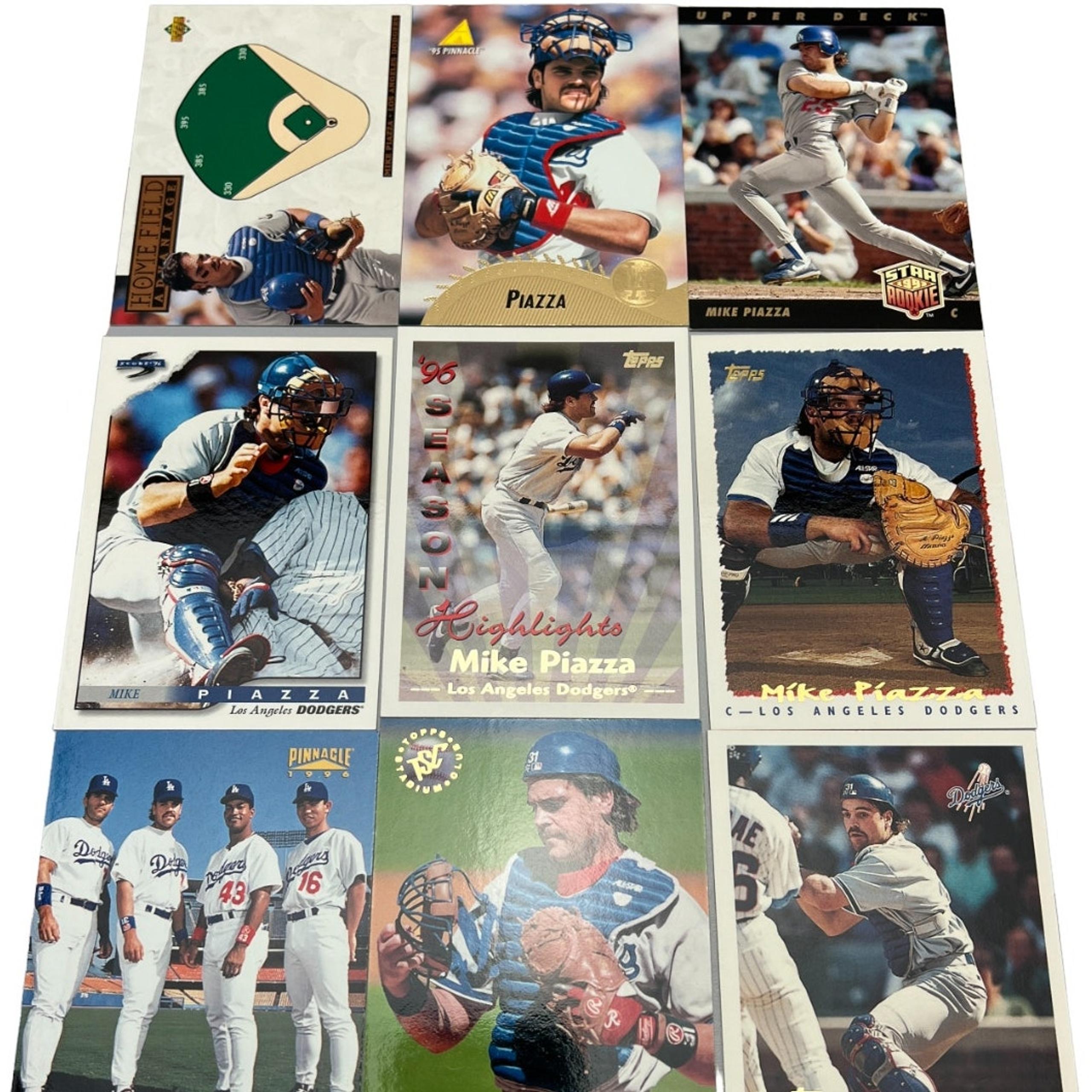 MLB Los Angeles Dodgers Mike Piazza Baseball Trading Card Lot of 9