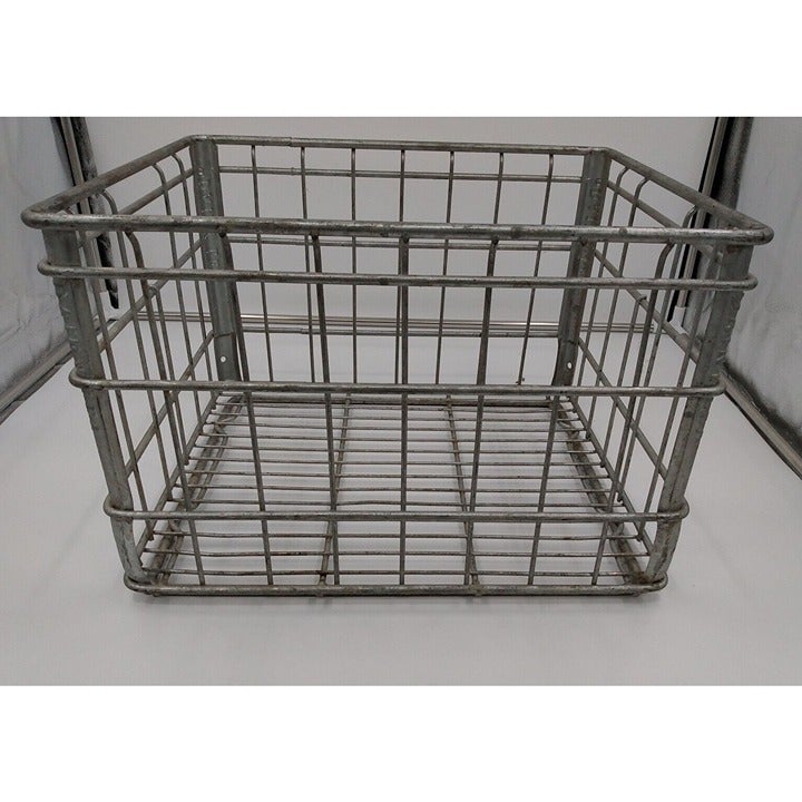 Vintage Dairylea Dairy Farms Metal Milk Bottle Crate Carrier gray steel Nice