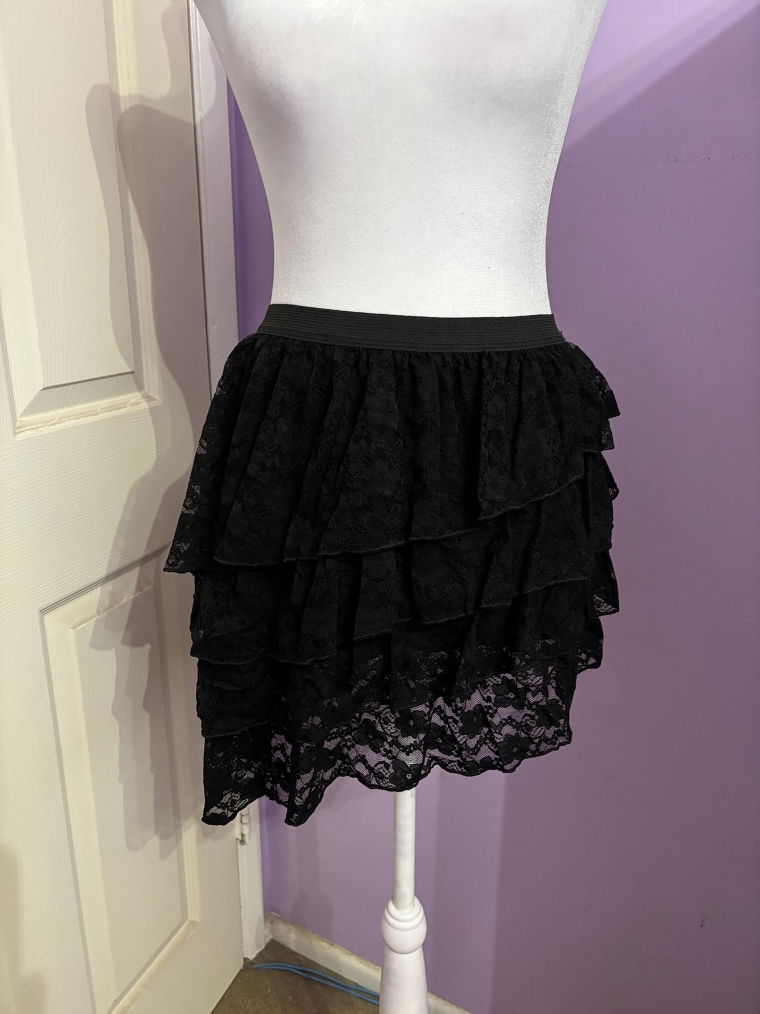 Black Lace Layered Mini Skirt - Spirit Halloween
