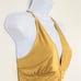 Marciano Women's Ruched Bodice Halter Strappy Back Sexy Top, Gold Size XS