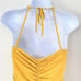 Marciano Women's Ruched Bodice Halter Strappy Back Sexy Top, Gold Size XS