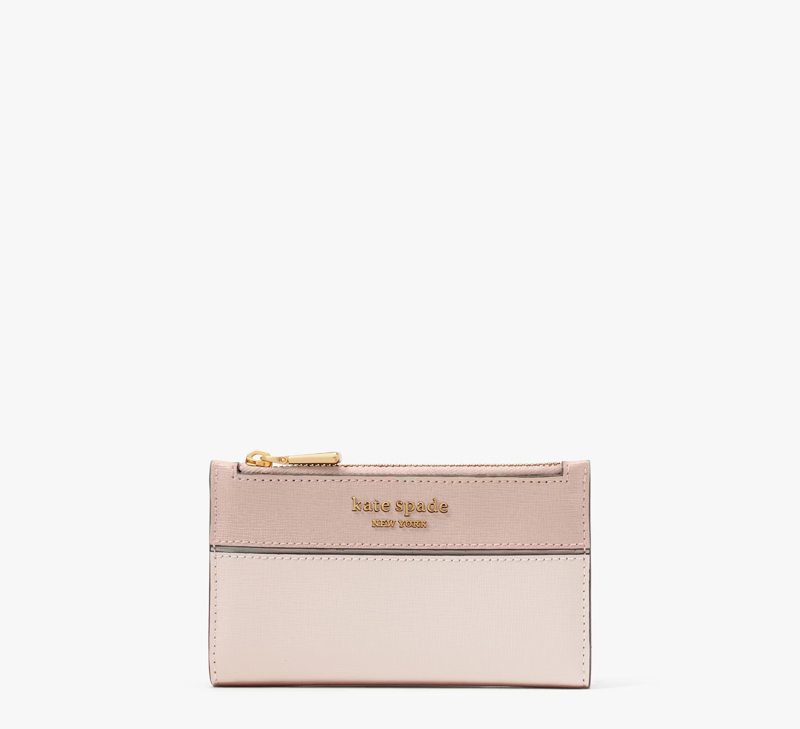Kate Spade Morgan Pale Dogwood Pink Colorblock Slim Bifold Wallet NWT