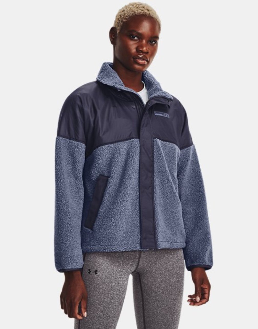 Under Armour Mission Boucle Swacket Jacket Blue 1366051 559 Womens sz Large