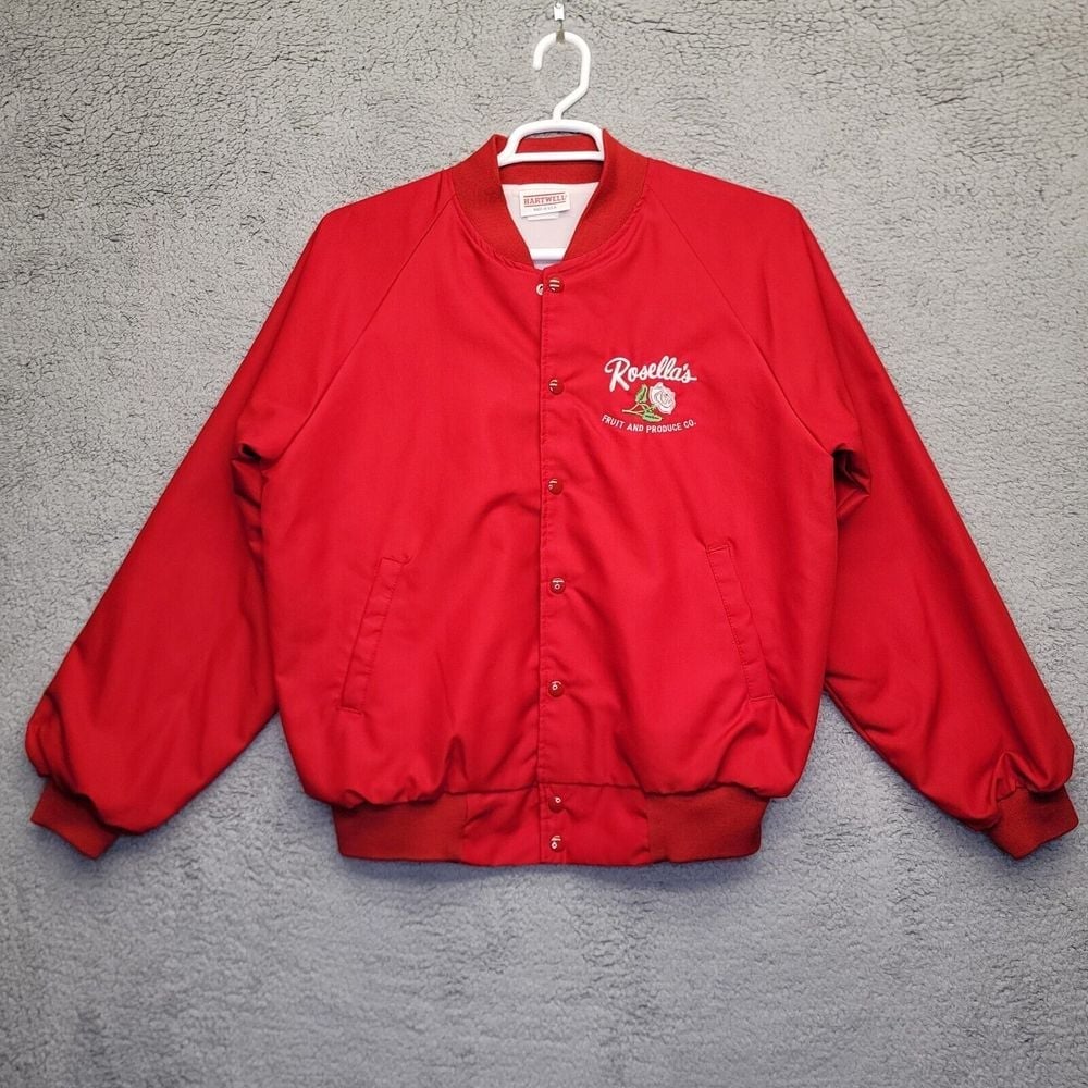 Vtg Matte Satin Jacket Men's L Hartwell er Rosella's Fruit Produce