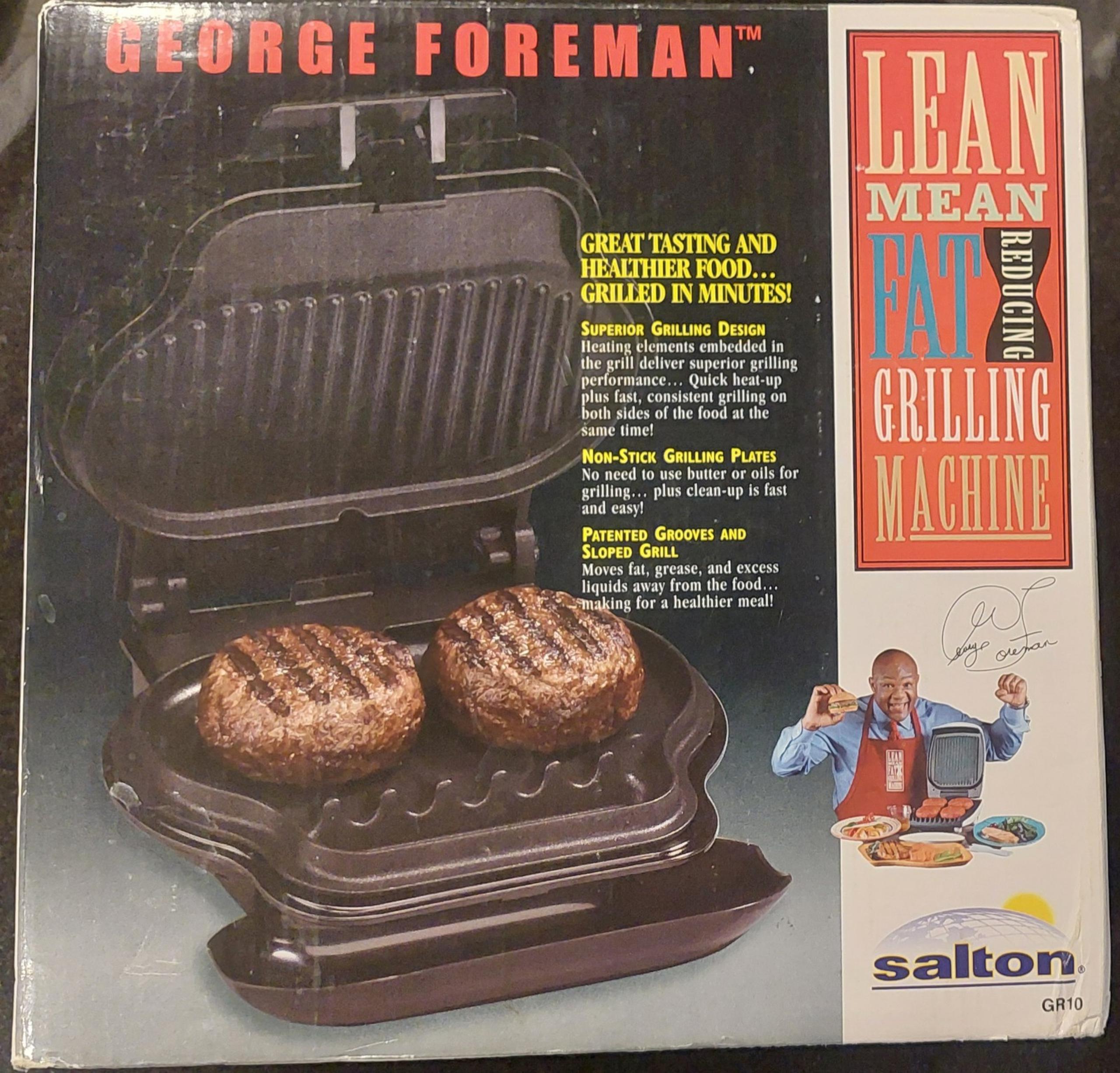 George Foreman Grill Model GR8 BLK 2001 NEW OLD STOCK