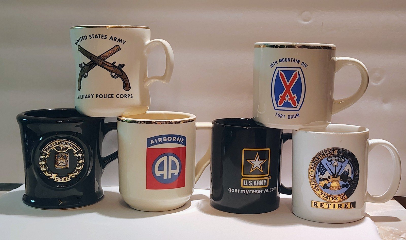 Set of 6 Army mugs