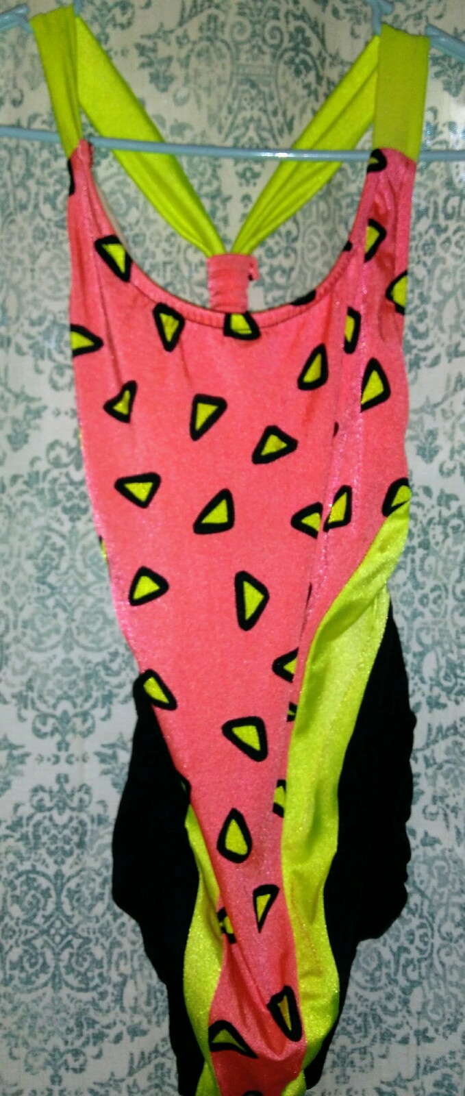 Vintage 1980s retro Neon Barbie Core swimsuit
