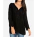 Johnny Was Black Butterfly Winter Tunic Embroidered Floral Tie Neck Women Top XS