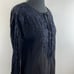 Johnny Was Black Butterfly Winter Tunic Embroidered Floral Tie Neck Women Top XS