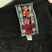Johnny Was Black Butterfly Winter Tunic Embroidered Floral Tie Neck Women Top XS