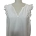 NWT Madewell Eyelet Garden Dress White Cotton Ruffle Shoulder V-Neck Size Medium