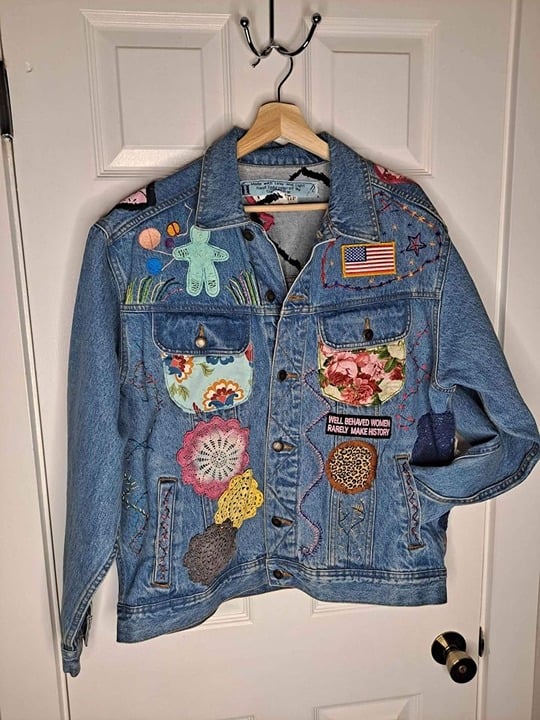 Hand Embroidered Womens Wrangler Jean Jacket XL/XXL