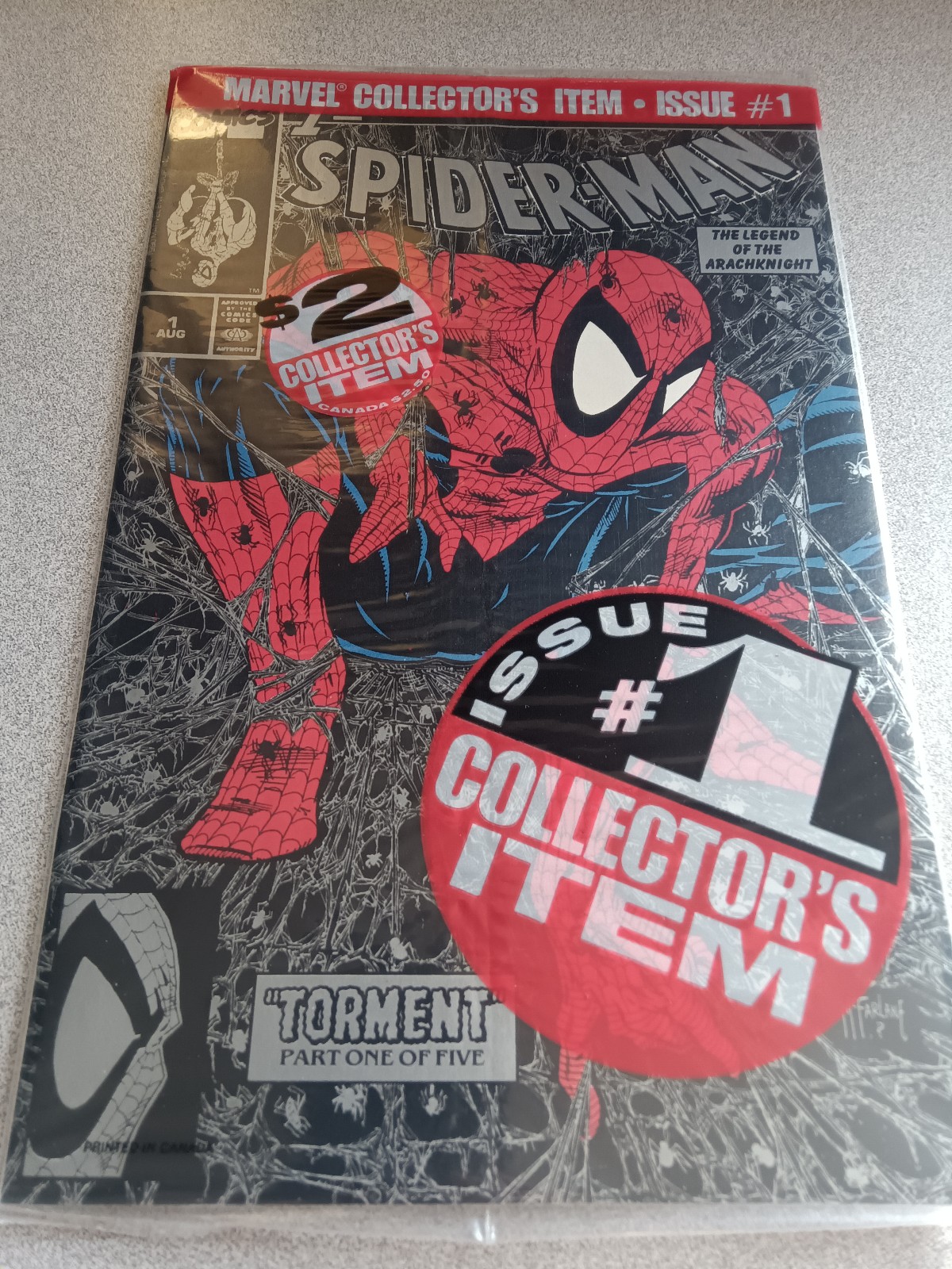 Spider-Man #1 Bagged Collector’s Item Silver Edition (Marvel Comics August 1990)