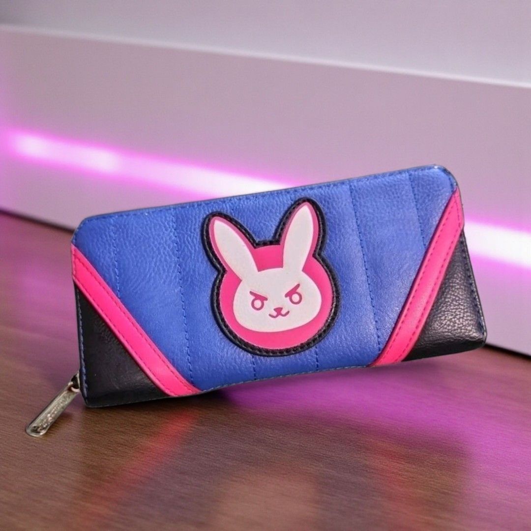 Loungefly Overwatch D.Va Wallet Pink Blue Bunny Gamer Gift Cosplay Purse Rare