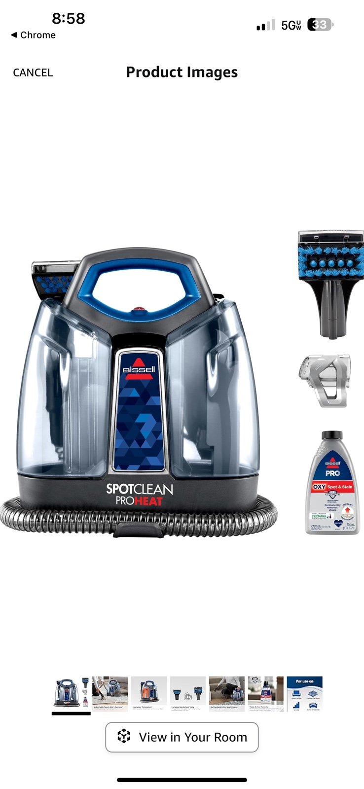 Bissell SpotClean ProHeat Portable Spot and Stain Carpet Cleaner 2694 NWOT