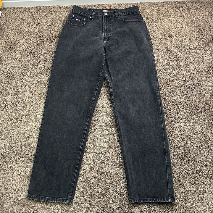 Vintage Tommy Hilfiger Freedom Jeans Mens W34 L34 Black 100% Cotton 90s Y2K