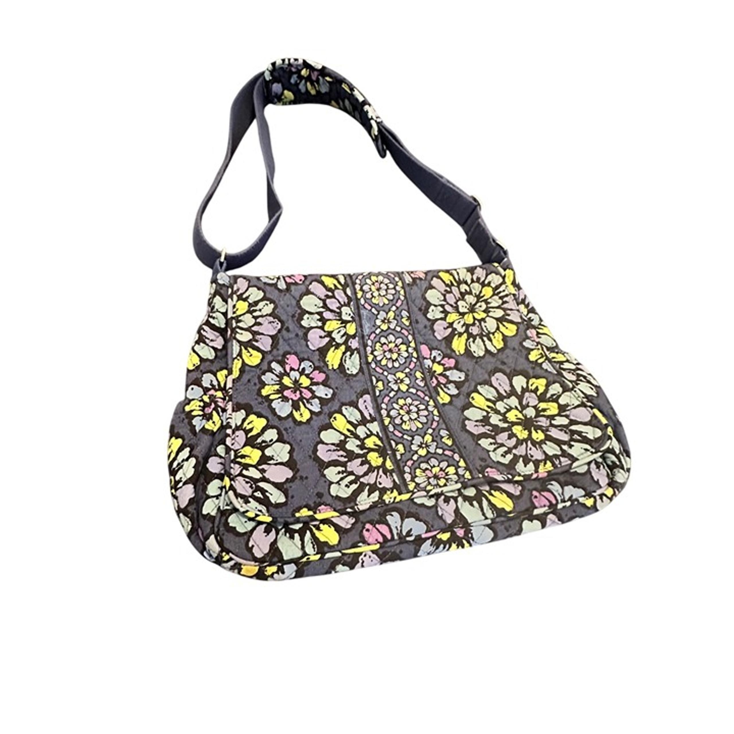 Vera Bradley Indigo Pop Messenger Bag Quilted Floral Design Adjustable Strap