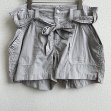 THE NORTH FACE Womens Khaki Light Grey High Rise Belt Tie Outdoor Cargo Shorts